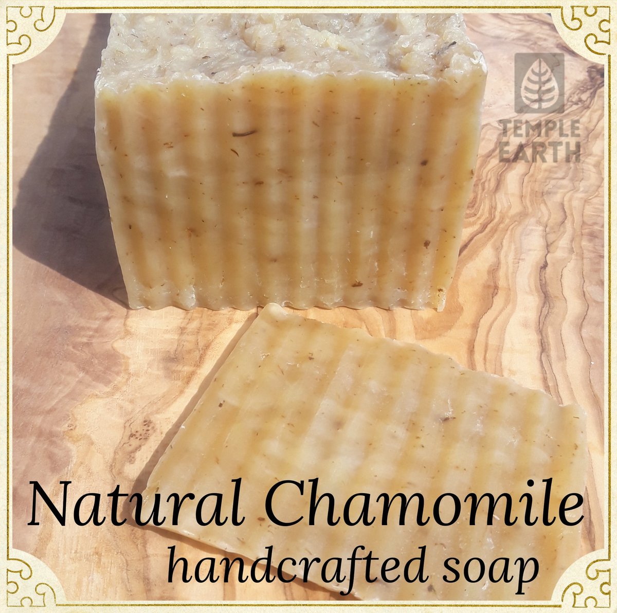 SoapsTemple's tweet photo. Triple-infused Chamomile soap. Mild, skin-soothing and naturally scented.

#diysoap #soapshare #soapmaking  #naturalsoap #chamomile #soapshare #hotprocess #templeearthsoaps https://t.co/JRblUwnRuP