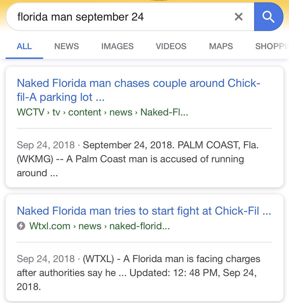 annahsbookcrner's tweet photo. I did the “Florida man” thing that’s been going around and I had to share 😂😂😂 https://t.co/YSAaab6V7m