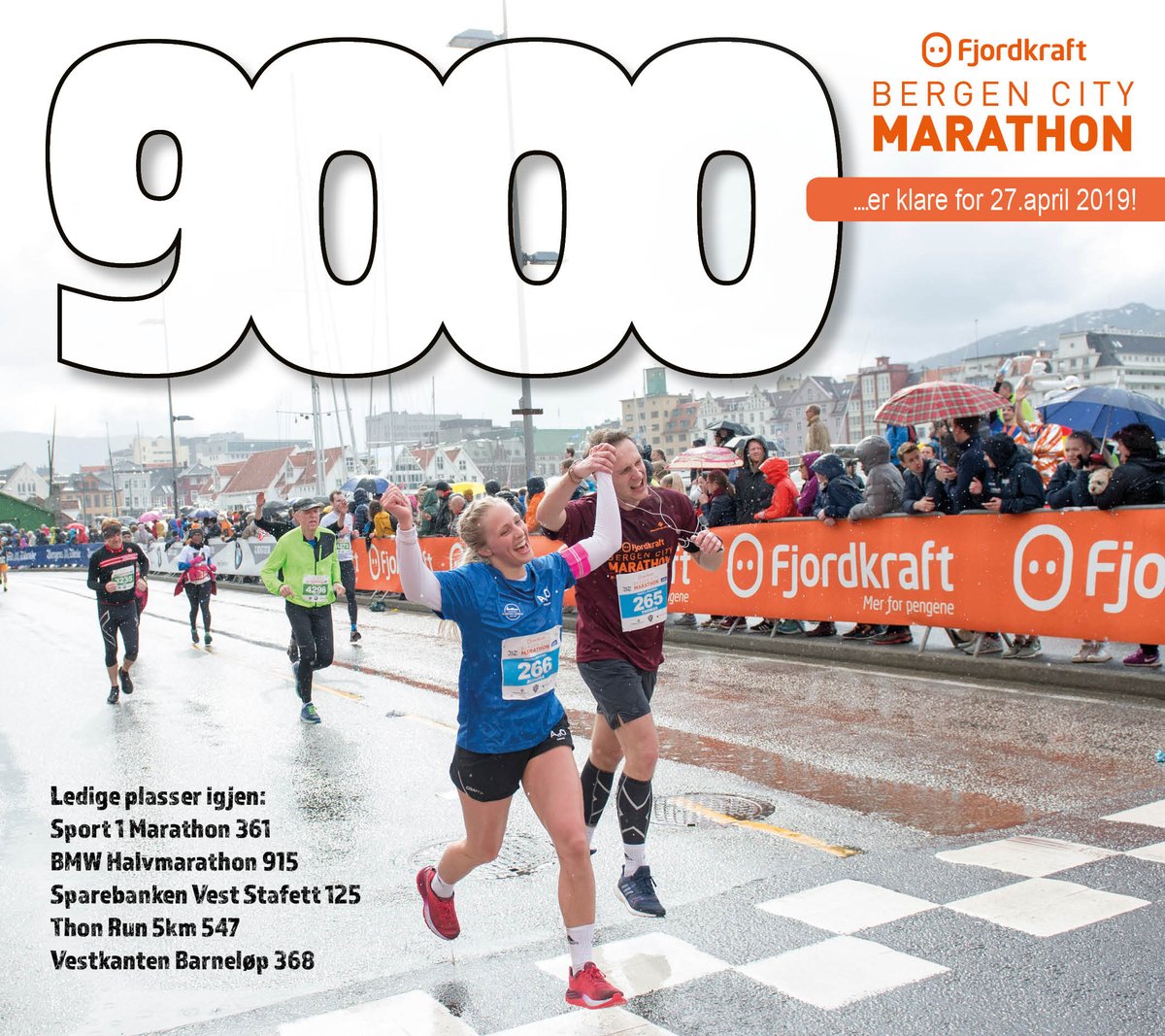 Det nærmer seg 27. april i raskt tempo! Over 9000 har allerede meldt seg på. Er du påmeldt? Prisen stiger 1. april. 
#bergencmarathon #FBCM2019 #Bergen #Trening #Running #Marathon