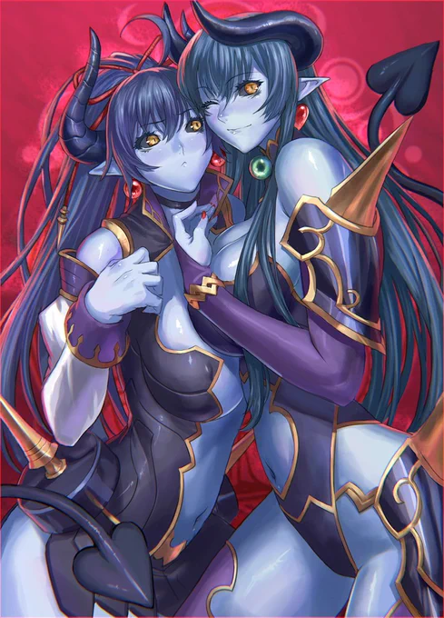 昔描いたアスタアスモ母娘。ちょこちょこ修正しております。
#神羅界顧録補完計画 