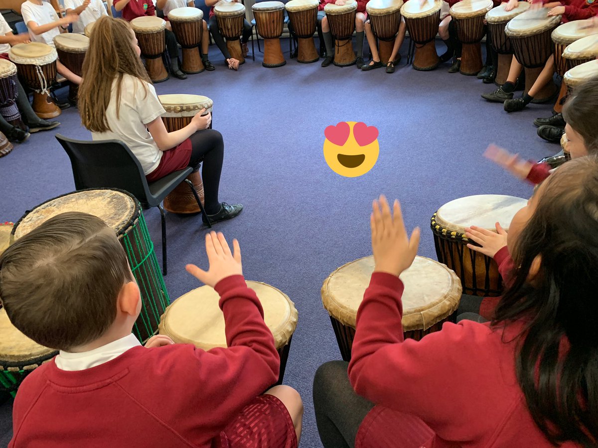 Year 6 are enjoying their African drumming session this morning. Great concentration, listening and teamwork shown by all. #africandrumming #MusicEducation