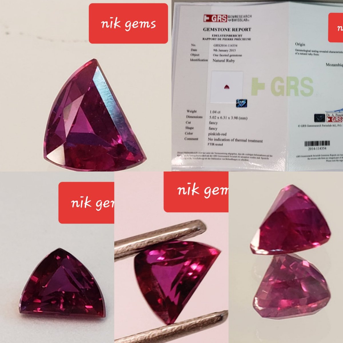 nik_gems's tweet photo. RUBY, 1.04 CARAT, GRS - NO HEAT, FANCY SAHAPE, TOP PINKISH RED, MOZAMBIQUE.
#ruby #rubies #rubyring #gems #gem #topquality #redruby #pigieonblood #grs #noheat #noheatruby https://t.co/hvSSL2FaIc