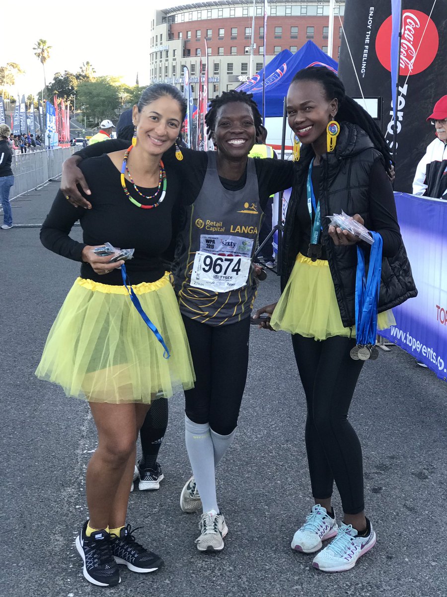 TygerRun's tweet photo. WOMEN WINNERS! Top 3 ladies in 21km. In first was Fortunate Chidzivo, in Second was Zintle Xiniwe and in third Amy Abrahams. #Tygerrunwalk2019 @Tygerberg104fm @BrightsHardware @TopEventsSA @TygerBurger https://t.co/3ZpRwisnJ8