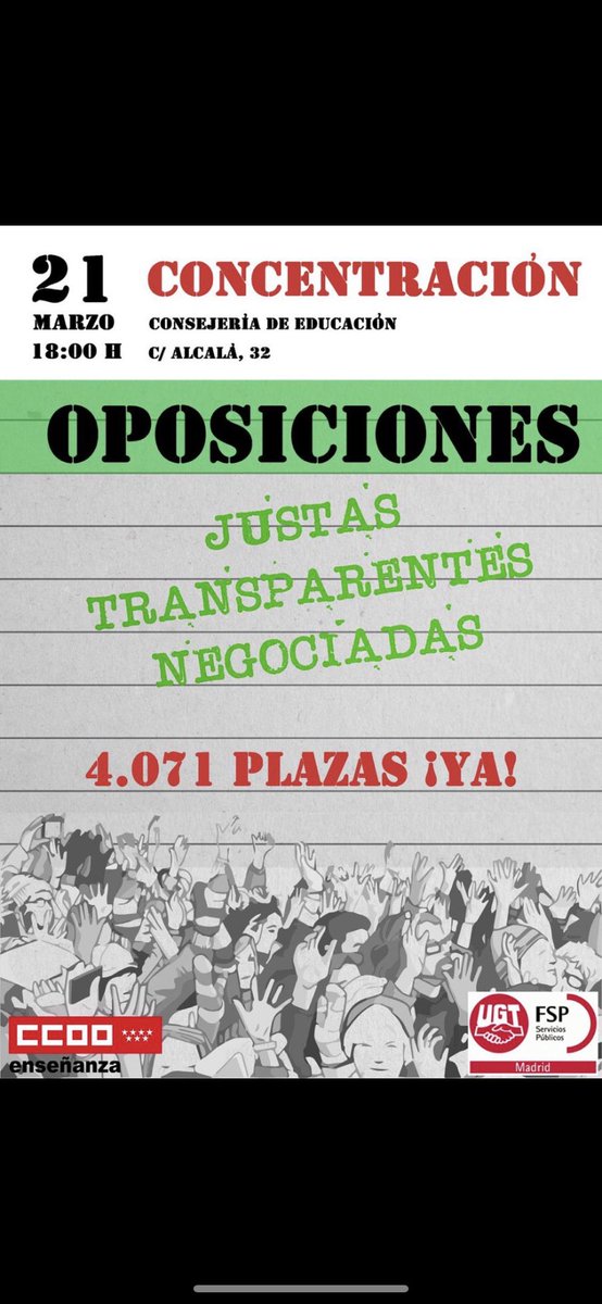 NaikaSanchez's tweet photo. Garrido prometió 3500 y nos ha dejado con 3358. Si vamos 4 gatos no hará nada, pero si vamos muchos ganaremos más plazas todos 💪🏼💪🏼
Por un día dejamos apuntes y a luchar! #elmaestroluchandotambiénestáenseñando https://t.co/G3QL85IK50