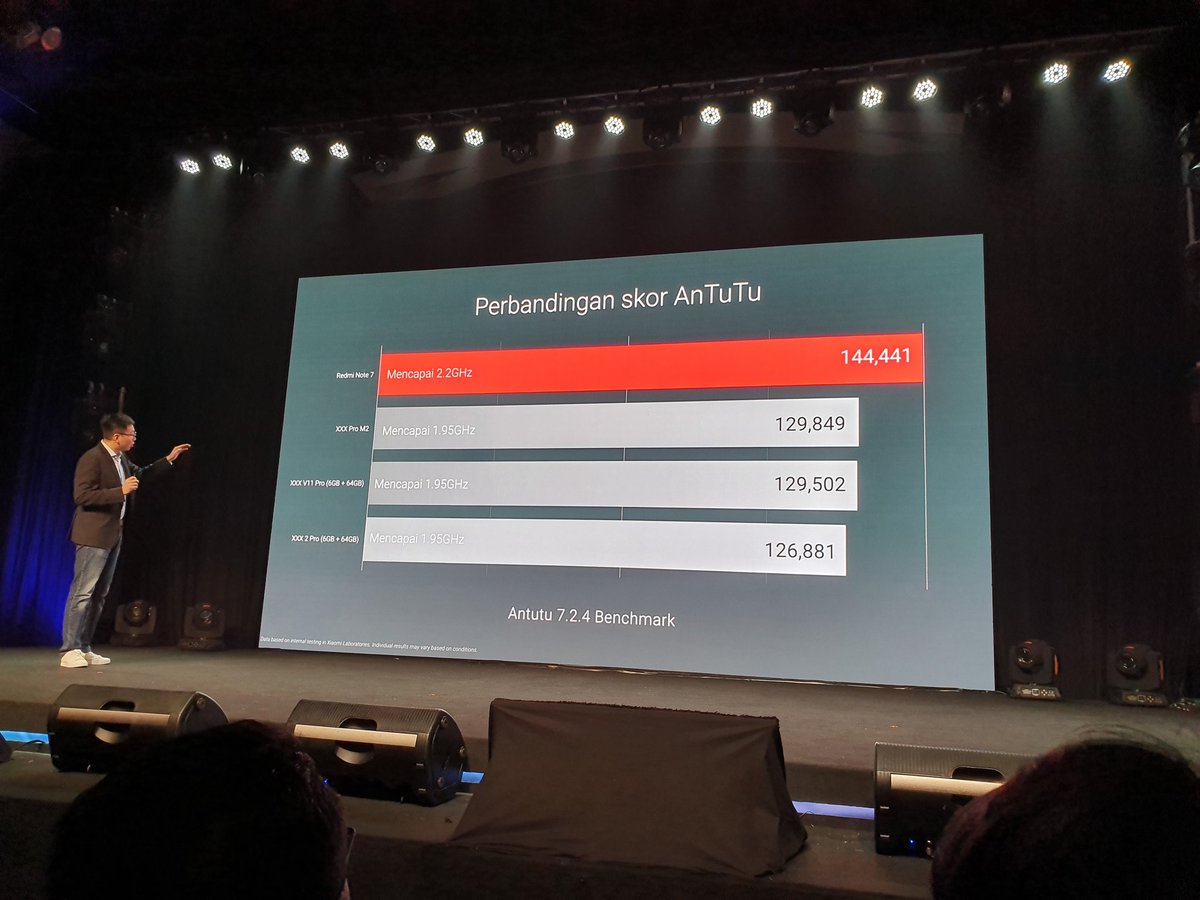 gadtorade's tweet image. Walaupun prosesornya sama, #Snapdragon660 , tidak ada yg secepat #RedmiNote7 ,klaim Xiaomi, karena clock speed yg lain disunat 😅