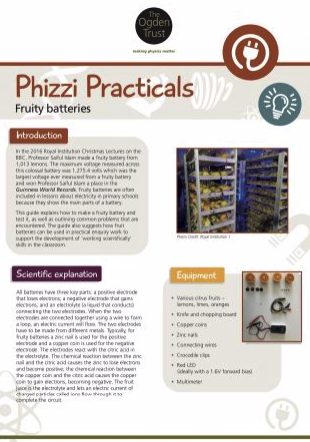 primarySTEM's tweet photo. Are your class investigating electricity? Check out this #PhizziPractical from the @ogdentrust that outlines common problems with Fruity Batteries and suggests how they can be used to develop working scientifically skills https://t.co/aK4ng7HjhY #PriSci #workingscientifically https://t.co/zVMrn77ULr