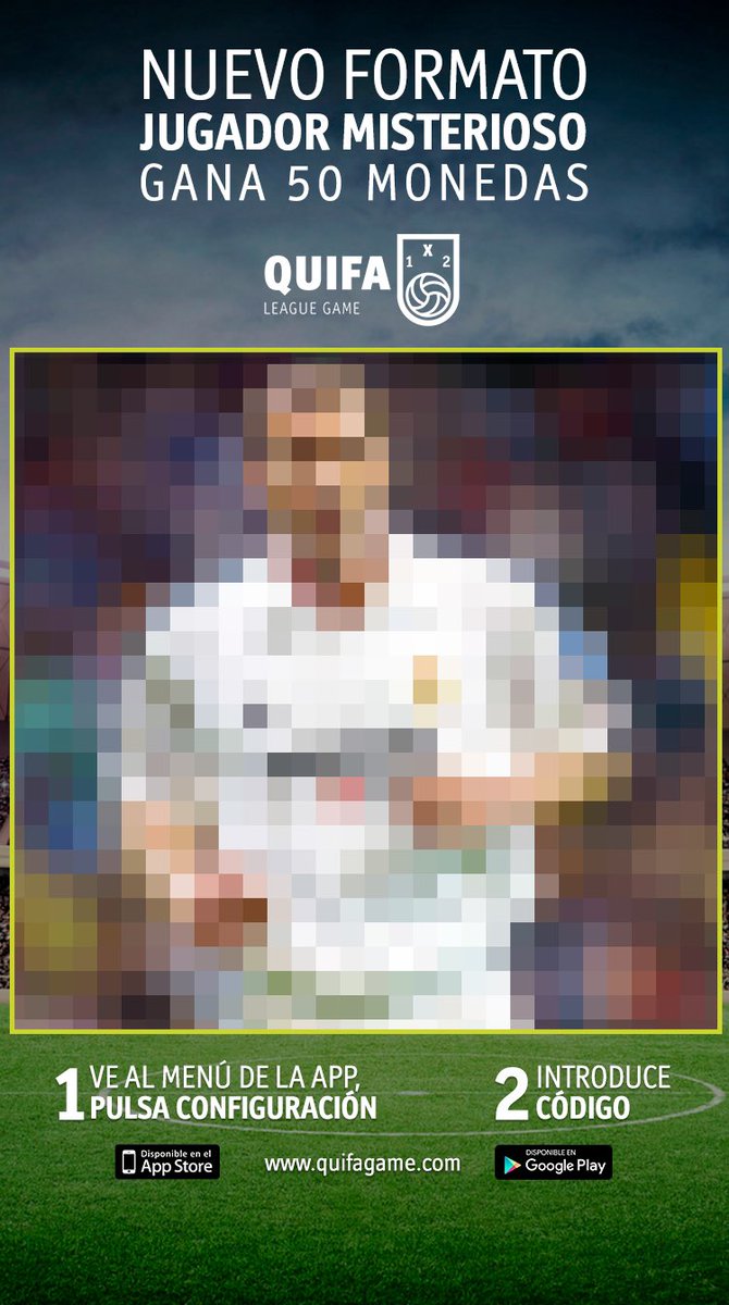quifagame's tweet photo. ¡Eyy! 2ª PISTA DE LA SEMANA.
👉 Descubre nuestro JUGADOR MISTERIOSO de la semana.
Otra forma fácil de ganar monedas.
¡Te leemos!
--> Descarga GRATIS QUIFA https://t.co/W9BHubuF6x
#Quifa #QuifaGame #Futbol #Deportes #LaLiga #Deporte #Liga #Fútbol https://t.co/blE0bjkfB5