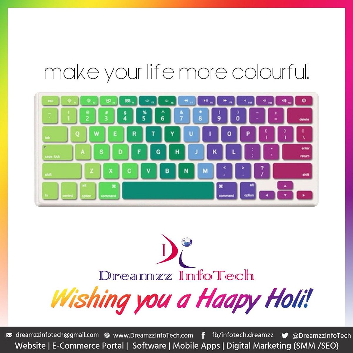 DreamzzInfoTech's tweet photo. Make your life more colourful....
HAPPY HOLI!!!

#HappyHoli #ColorFestival #Family #Joy #Festival #SoftwareDevelopment #SoftwareFirm #ECommercePortal #Website #MobileApplications #AndroidApp #iOSApp #DigitalMarketing #SEO #SMM #ITFirm #INDIA https://t.co/pei18rfn1J