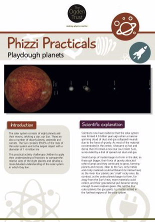 primarySTEM's tweet photo. Are you teaching #EarthandSpace or #Fractions? Try out this #PhizziPractical from the @ogdentrust - Children use playdough to model the solar system and compare the relative sizes of the planets #amazing #awe&wonder #howbig? #workingscientifically #PriSci https://t.co/oe5txlyIM2 https://t.co/SSWa6qZgT8