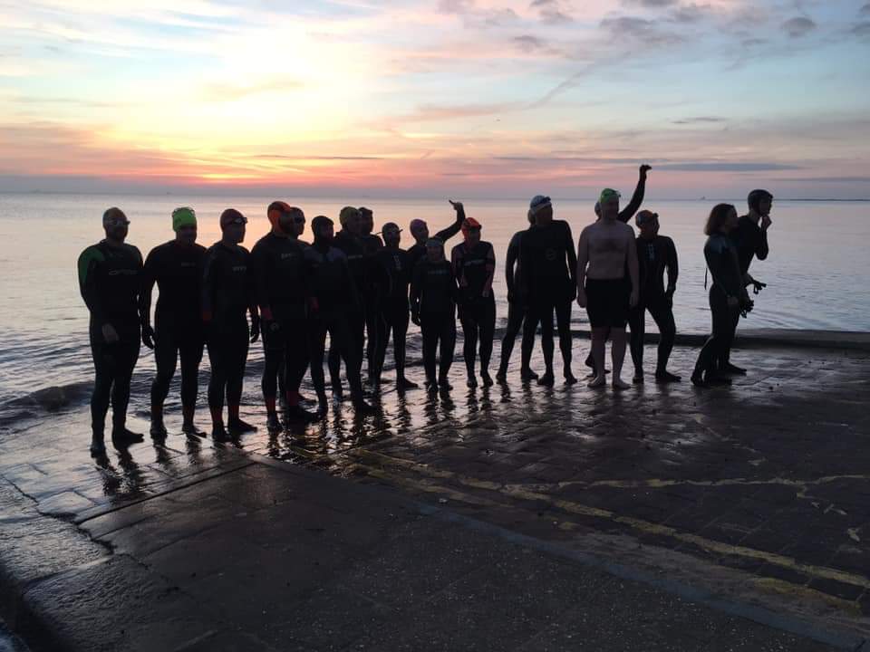 No fewer than 19 enthusiastic swimmers saw in the sunrise after the Vernal Equinox earlier at Cleethorpes Beach in 7.6 degree water. #ThisTownKnows