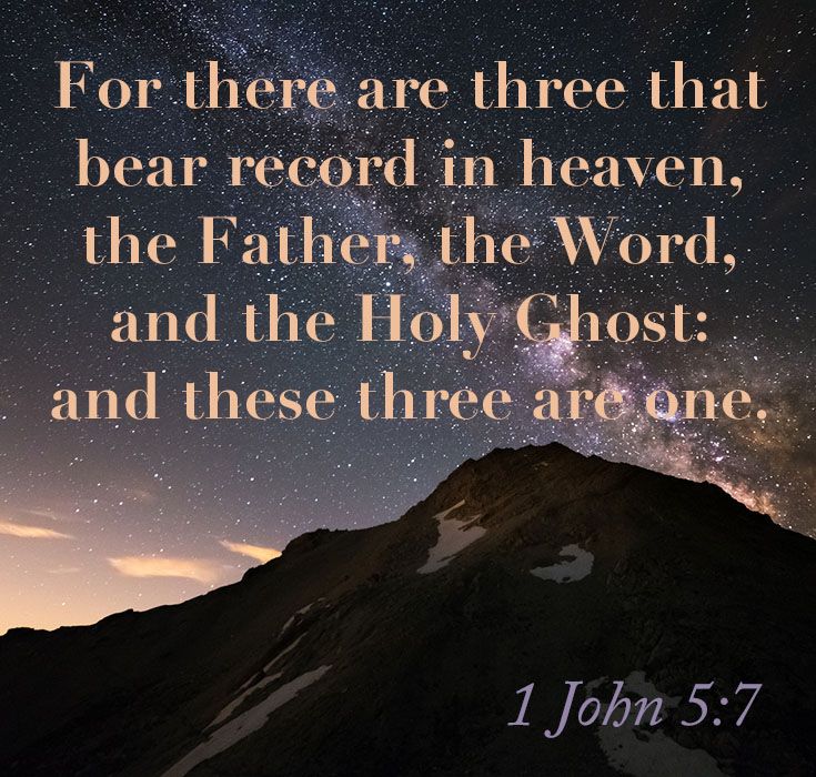 ShapedByTruth's tweet photo. For there are three that bear record in heaven, the Father, the Word, and the Holy Ghost: and these three are one - 1 John 5:7 #KJB https://t.co/A359WrfhUc