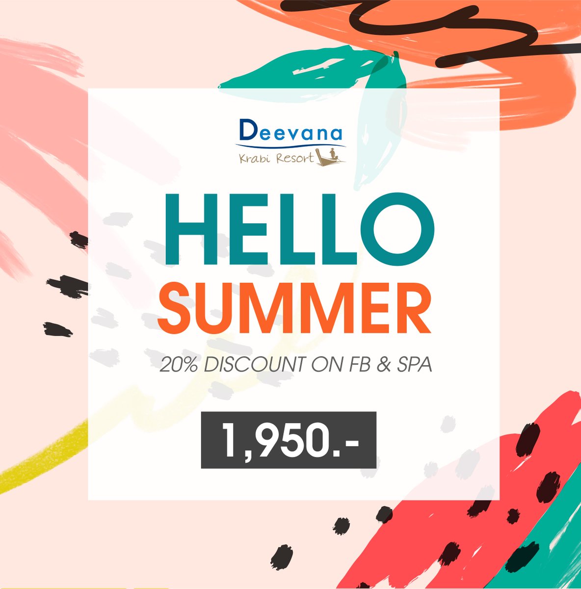 Hello Summer!! เมษานี้มาเที่ยวกระบี่กัน...⛅️💦
วันนี้ - 30 เมษายน 2562 เข้าพัก 1 - 30 เมษายน 2562
ยกเว้น 13-14 เมษายน 2562 Call us +6675 639 988 
#deevanakrabiresort  #krabi #เที่ยวกระบี่ #ที่พักกระบี่ #ที่พักอ่าวนาง #krabiThailand #รีสอร์ทกระบี่ #รีสอร์ท