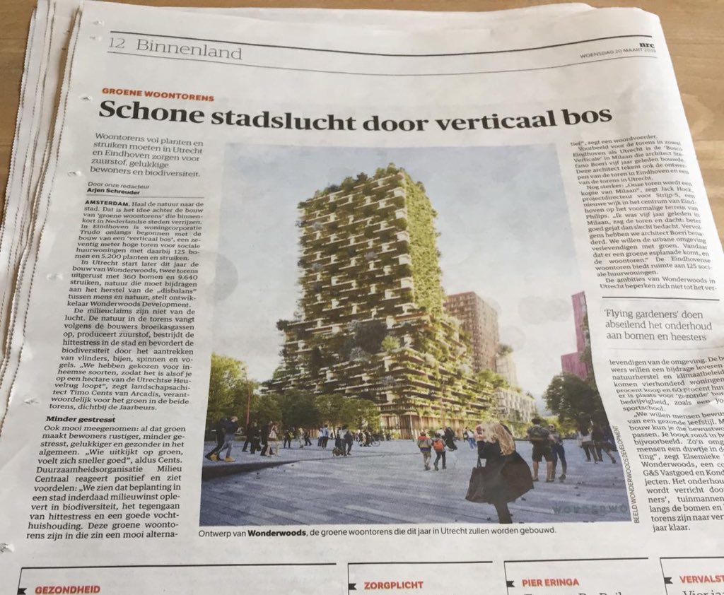 “shone stadslucht door verticaal bos” Utrecht sky shines with #verticalforest , #wonderwoods won as #bestfutureproject of the year at <a href="/MIPIMWorld/">MIPIM</a> / <a href="/ArchReview/">The Architectural Review</a> awards #stefanoboeriarchitetti #MVSAarchitects