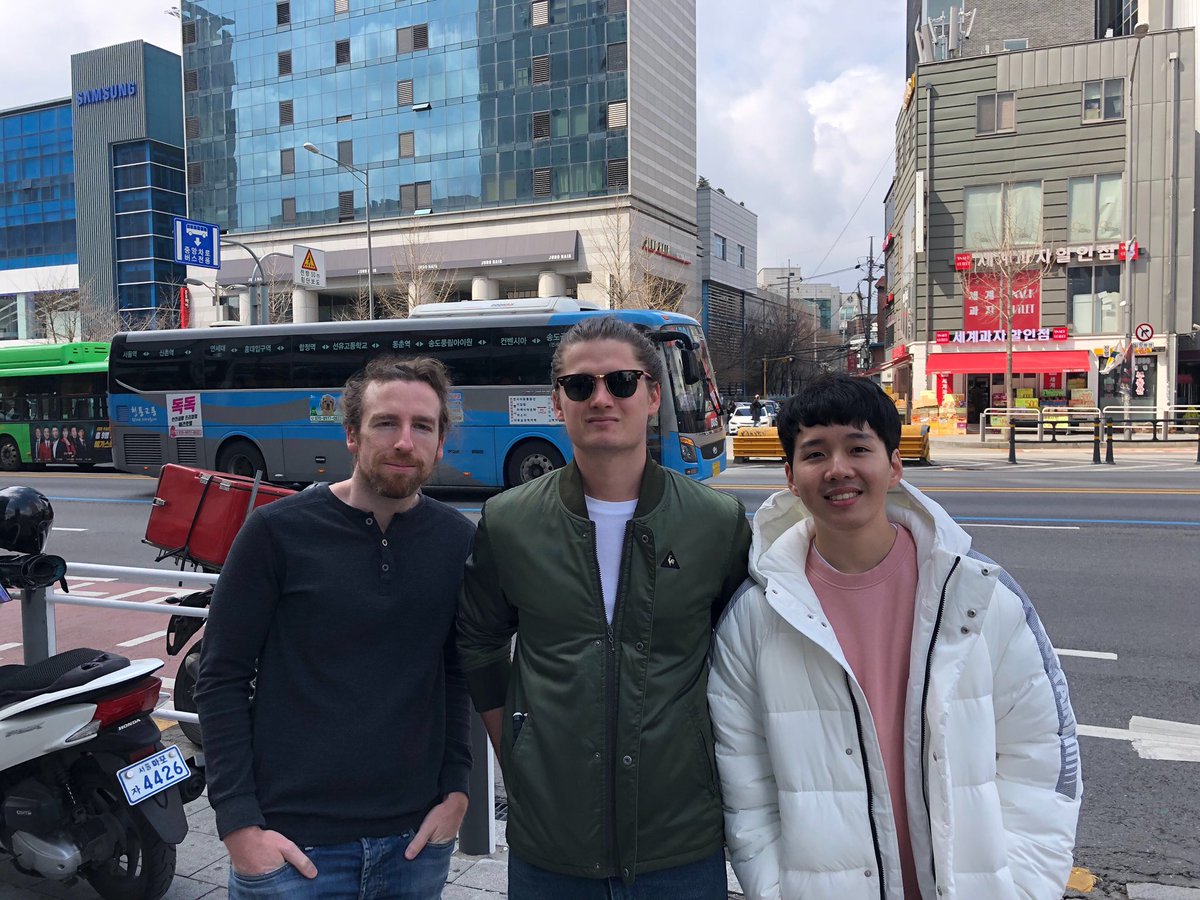 Enabled HQ meets South Korea 🇰🇷   
Here's Simeon, John and Unsung taking in the sights on their trip! 🏙