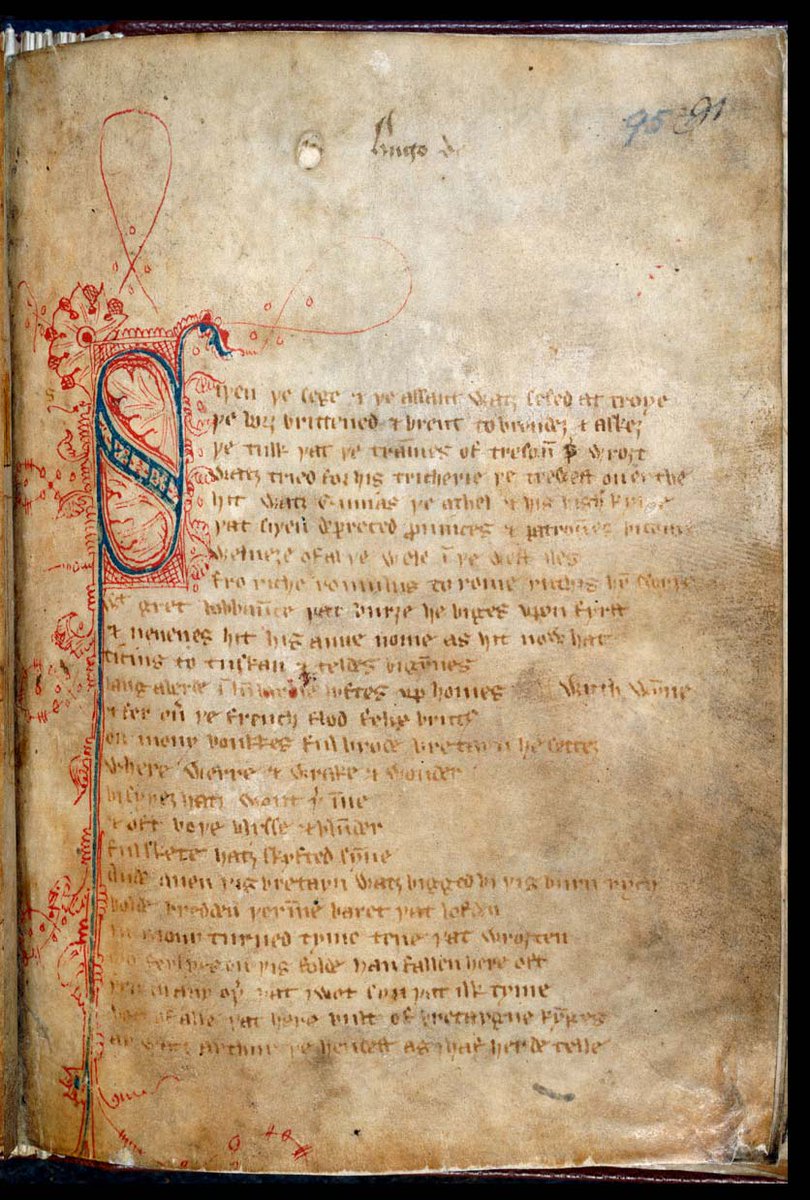Medieval Manuscripts Sir Gawain And The Green Knight For Worldpoetryday Sithen The Sege And The Assaut Watz Sesed At Troye The Borȝ Brittened And Brent To Brondeȝ And Askez The