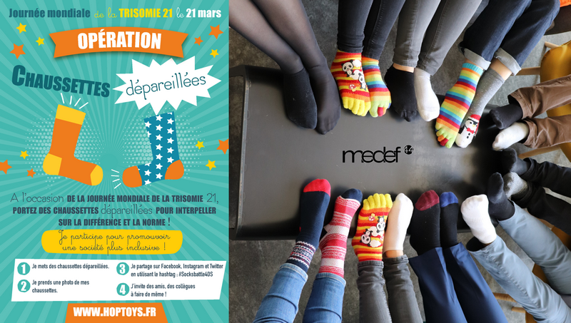 CheppeP's tweet photo. Aujourd’hui, c’est la journée mondiale de la Trisomie 21 ! Portez des chaussettes dépareillées pour interpeller sur la différence et la norme ! Bravo à l'équipe @MEDEF44 qui participe activement à cette belle opération 
#Socksbattle4DS #T21 https://t.co/EwUQNFzB0G