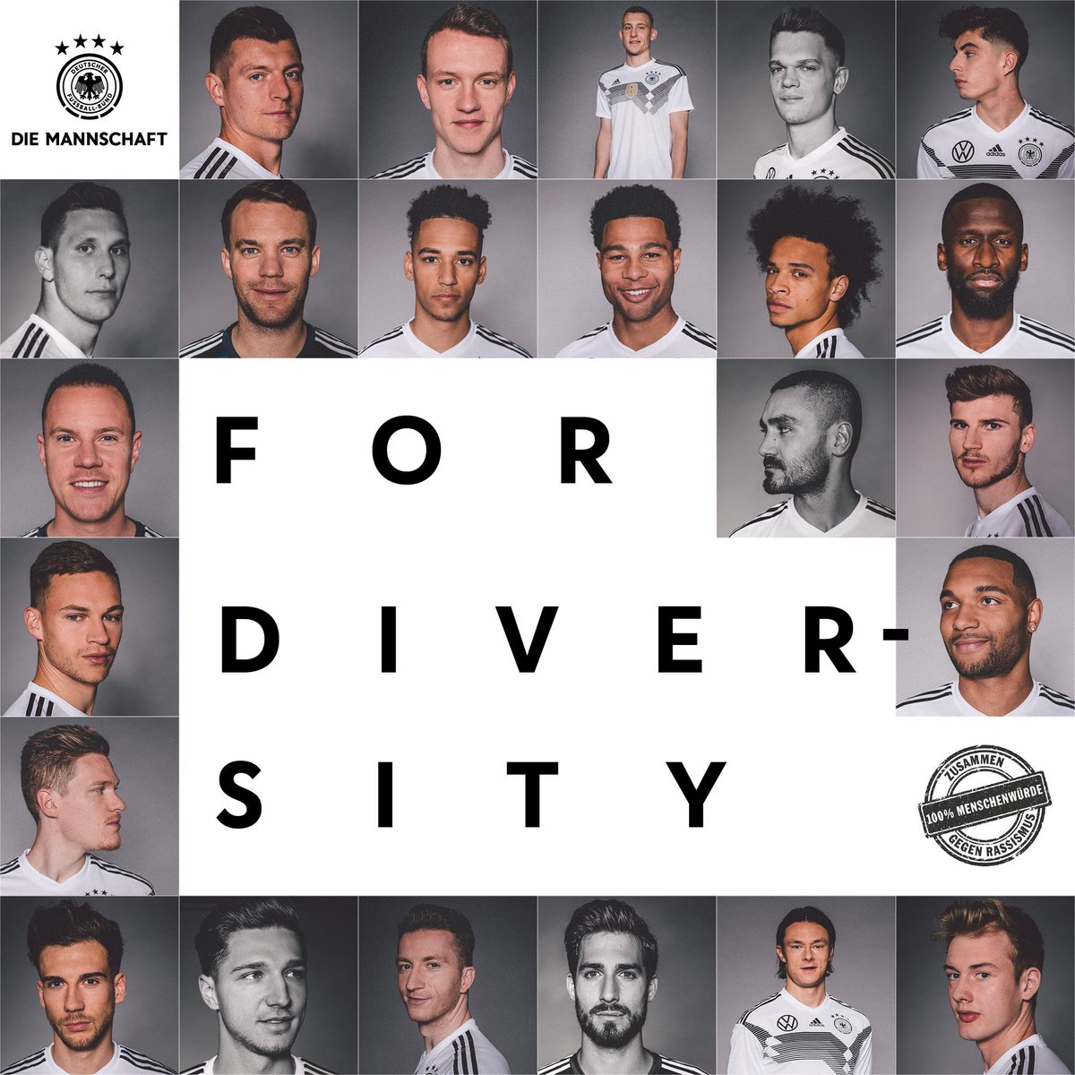 DFB_Team_EN's tweet image. For diversity.
Against discrimination. 
Today and always.

#NoToRacism #InternationalDayAgainstRacism
#FightRacism #DieMannschaft
