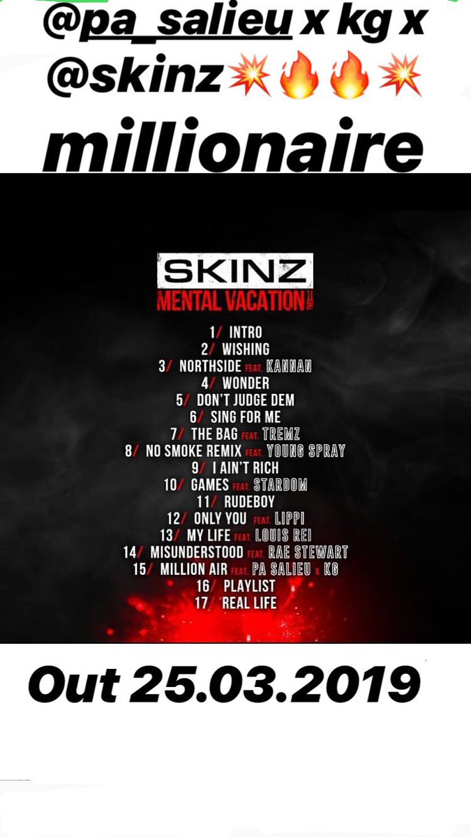 Go get bros mixtape mental vacation <a href="/SkinzOfficial/">SKINZ</a> out on 25th of March 🌊💯🌊🚨🚨