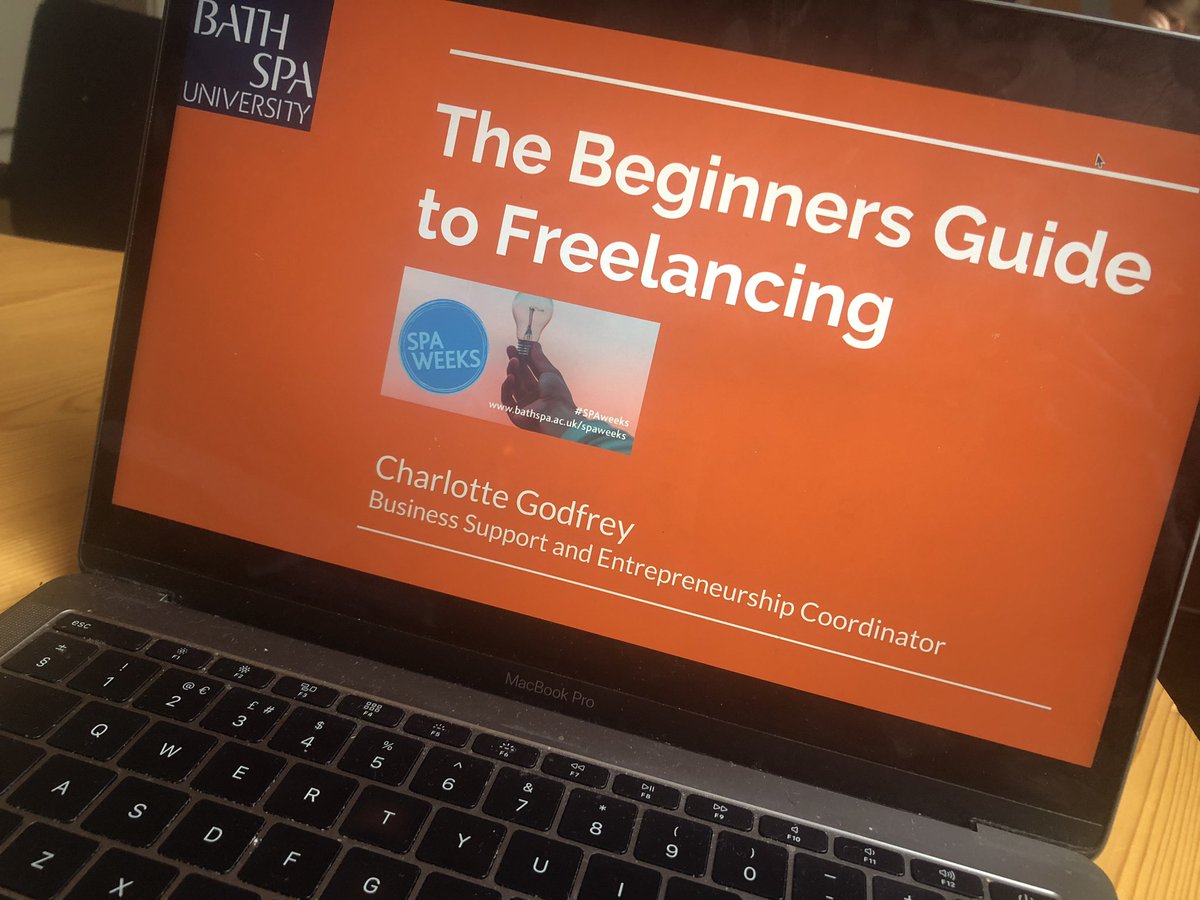 GoddersMartin's tweet photo. Wonderful fun presenting ‘A Beginners Guide to Freelancing’ for @BathSpaUni @bathspacareers as part of #SPAweeks. There’s some wonderful talent both students & graduates hitting the freelance market 💪! @BathSparks #freelancer @BathSpaAlumni #SionHill #NewtonPark @CreativeBath https://t.co/UdSgHzGGFe