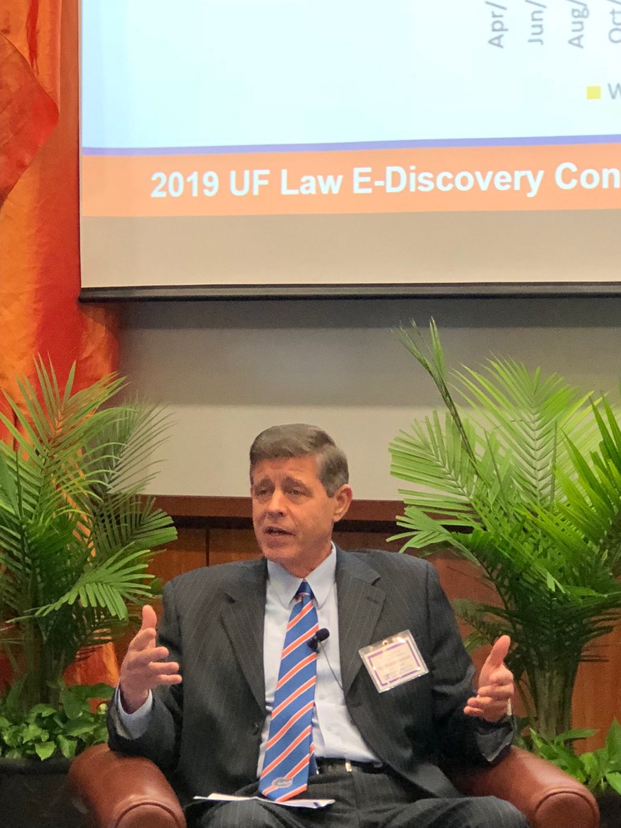 DavidHorrigan's tweet photo. at #UFLAWEDISCOVERY, #JudgeMatthewman: Litigants shouldn’t be so quick to “jump on the Sanctions Train.”  We all make honest mistakes. @UF @UFLaw ⁦@UFLawEDISCOVERY⁩ #litigation #law https://t.co/uJ3ndPSOUU
