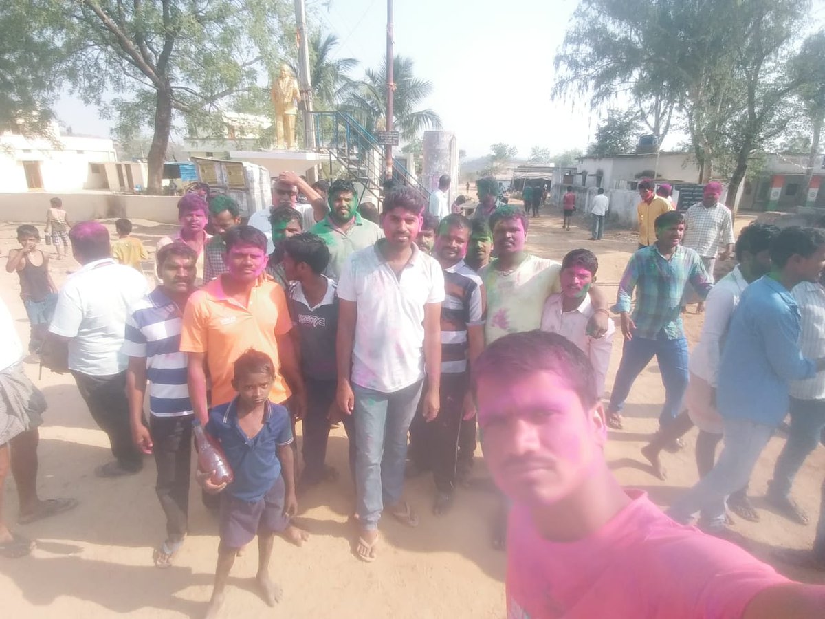 Julapallysarpa1's tweet photo. Holi celabrations in my vlg #julapally @Collector_MBNR @DPOMBNR @VSrinivasGoud @SingireddyTRS https://t.co/kHxcc0A8Dt