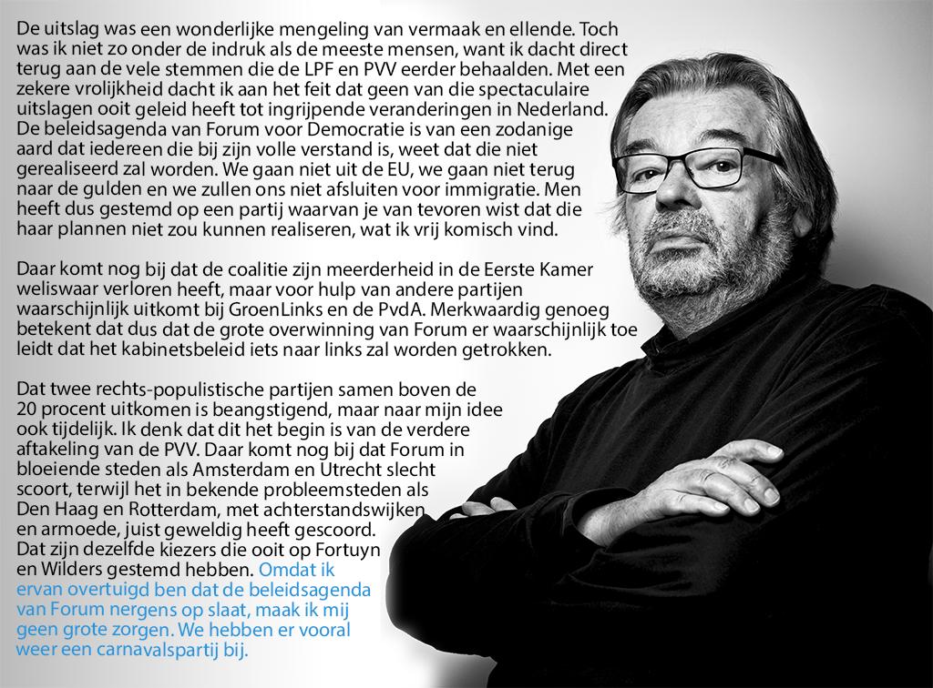 Maarten maakt zich niet direct zorgen over de winst van Forum voor Democratie bij de Provinciale Statenverkiezingen.