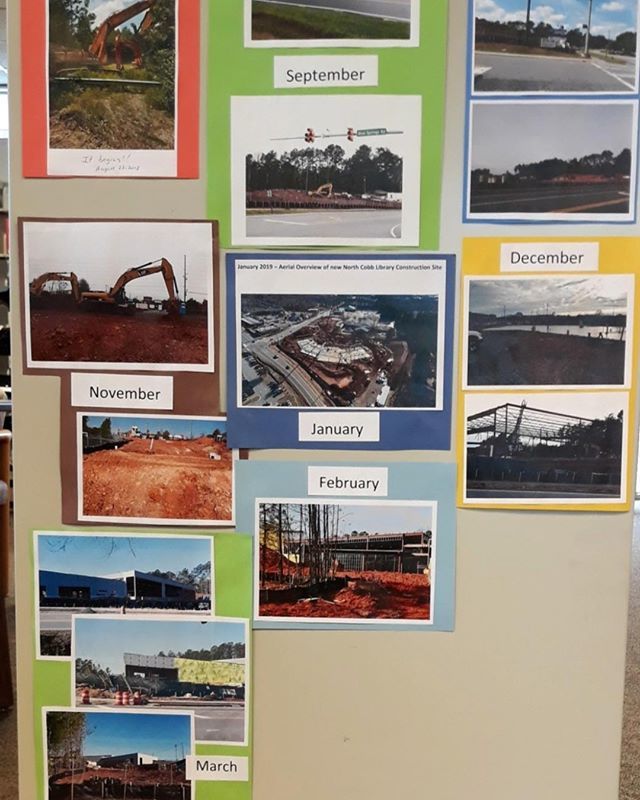 cobblibrary's tweet photo. We're enthusiastically tracking the progress of the new #NorthCobbLibrary. Stop by #AcworthLibrary to see how the journey has been unfolding! .
#newlibrary #ncrl #librarydisplay #cobblibrary https://t.co/56VI9WFC8W https://t.co/ba1I457Dbh