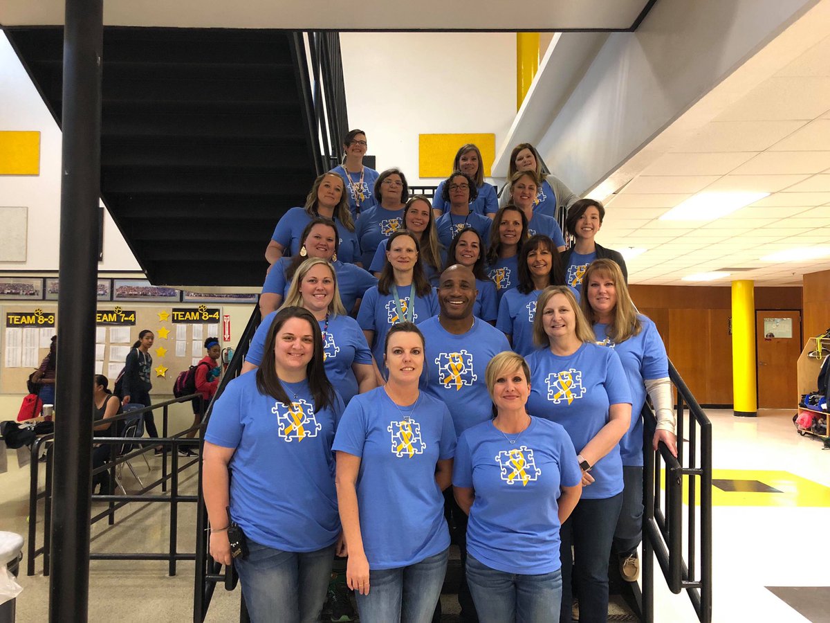 SCUCISD's tweet photo. Dobie Junior High School (@DobieJunior) staff out in support for World Down Syndrome Day this morning. March 21st is selected because it represents the uniqueness of the triplication of the 21st chromosome, which leads to Down Syndrome. #LotsOfSocks #EveryKidEveryDay https://t.co/yoVCbxn2h2