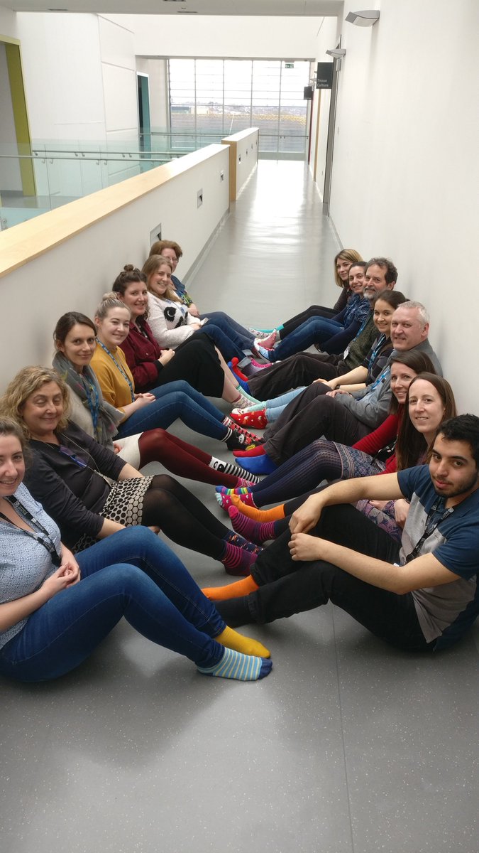 BOXfamilystudy's tweet photo. Happy World Down Syndrome Day! The FADES Study (https://t.co/lRnq7AULKJ ) celebrating with #lotsOfSocks &amp; Cake! #Downsyndromeday #WDSD19 #LeaveNoOneBehind https://t.co/QK0VdxMI9V