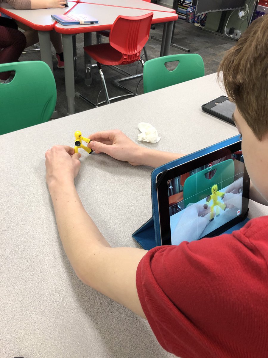 cclaylambert's tweet photo. Started our long-awaited unit on stop-motion animation using @stikbot ! #donohodays https://t.co/eCTeANcQSR