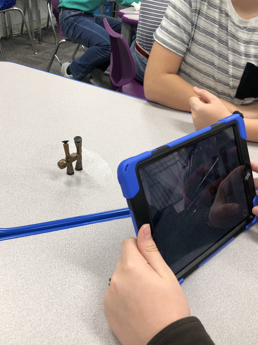 cclaylambert's tweet photo. Started our long-awaited unit on stop-motion animation using @stikbot ! #donohodays https://t.co/eCTeANcQSR