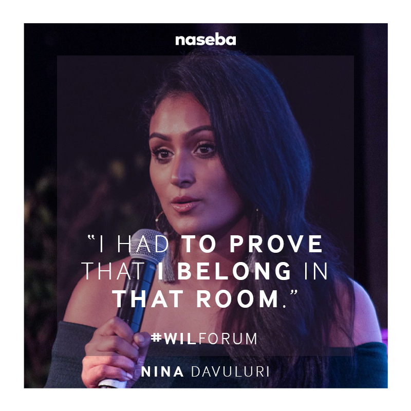 "Miss America has gotten me in certain rooms, I recognize that, but I had to prove that I belong in that room."
— <a href="/NinaDavuluri/">Nina Davuluri</a> 
#WILForum #WomenInLeadership #WomenEmpowerment #Naseba #WomenConference #MissAmerica #NinaDavuluri