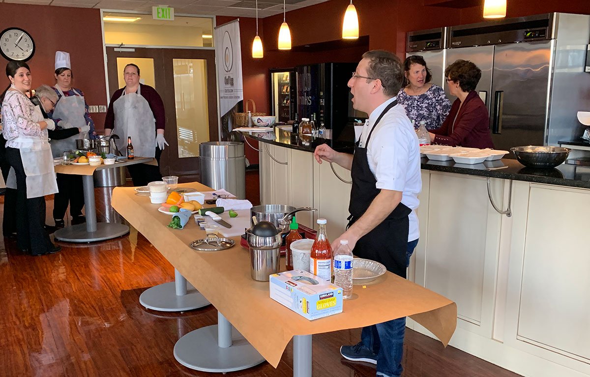 PSAFinancial's tweet photo. Yesterday, our client, LEARN Behavioral, hosted their HR summit at PSA in the form of a cooking demonstration with @cookingwithegg. We welcome all of our clients and partners to use our many complimentary event facilities for all their seminar and meeting needs. #PSApartnership https://t.co/MJStAfsy1X