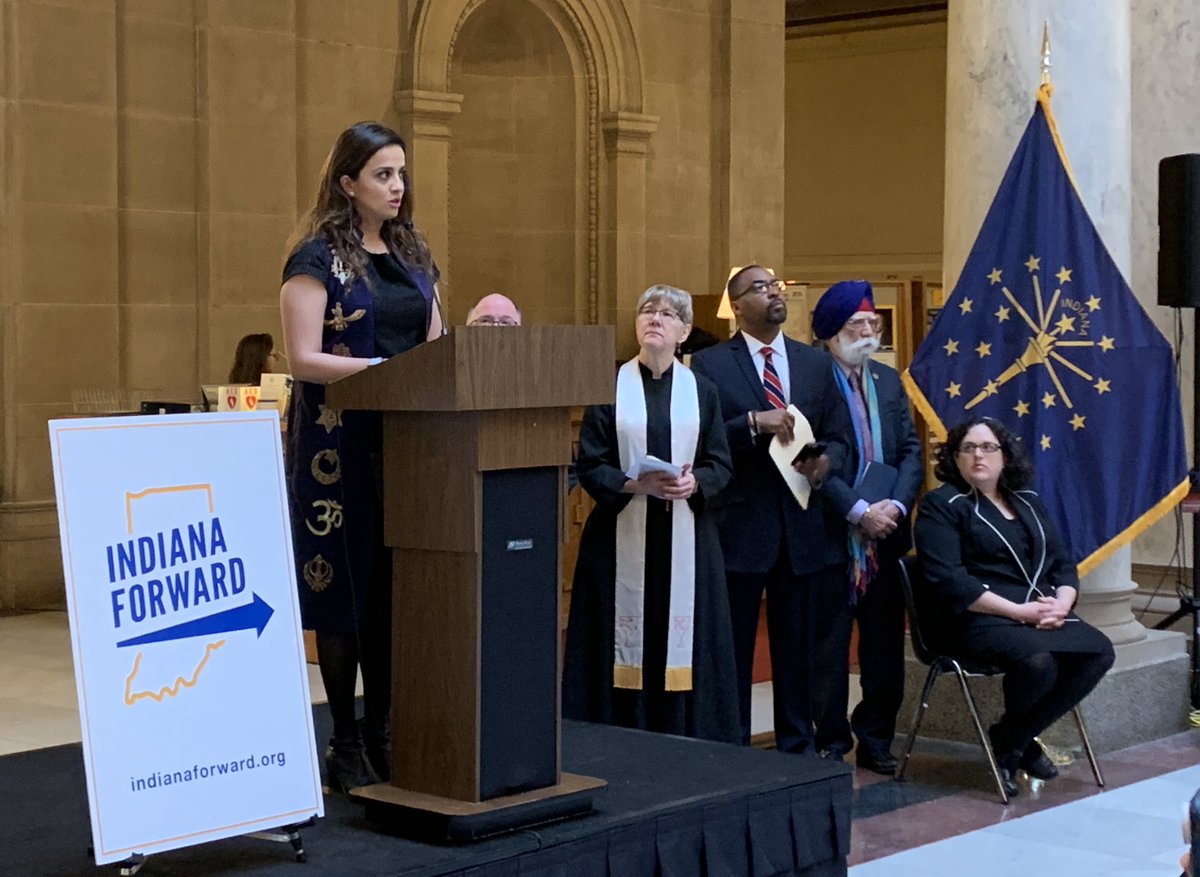 Indy_JCRC's tweet photo. We are here with other religious leaders to PRAY for all those affected by bias crimes & hate fueled terrorism. We ask our representatives to ACT. #WePrayYouAct #IndianaForward https://t.co/O5Ngvx6Xxy