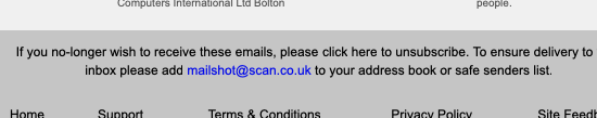 axelsegebrecht's tweet image. #isItOK that @ScanComputers sends marketing emails without unsubscribe link?

Is it OK that they don’t operate an abuse@scan.co.uk email address?

#GDPRfail