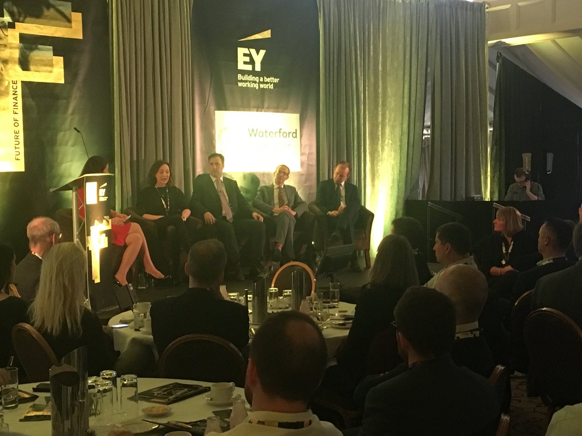 waterfordcc's tweet photo. The panel discussion gets underway at our #FutureofFinace event with ⁦@EY_Ireland⁩ ⁦@Faithlegghouse⁩ #Waterford https://t.co/OhZSR5ePdU