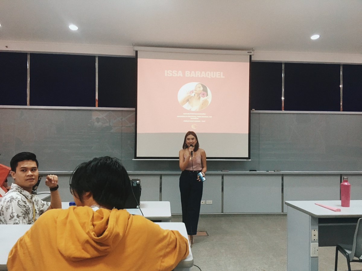 AteneoACOMM's tweet photo. Flying solo for today's hosting workshop is your sassy but classy doΓ±a ng bayan, Issa Baraquel! She will be talking about her tips and tricks in hosting, and how she commands the stage. π€©
#MediaMonth
#HostingWorkshop
#UnCOMventional https://t.co/aGGWWyjj33