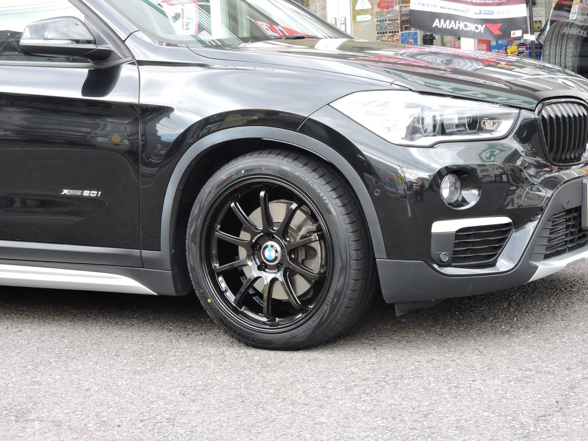 本日1台目！ BMW X1にRS-DF 19インチ レーシングチタニュウムブラック 