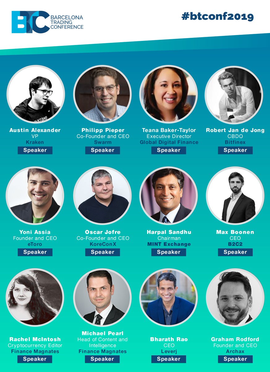 Find out who will be speaking at the Barcelona Trading Conference 2019 this July! buff.ly/2u2S5Yg <a href="/ArchaxEx/">Archax</a> <a href="/Leverj_io/">LEVERJ.IO</a> #btconf2019