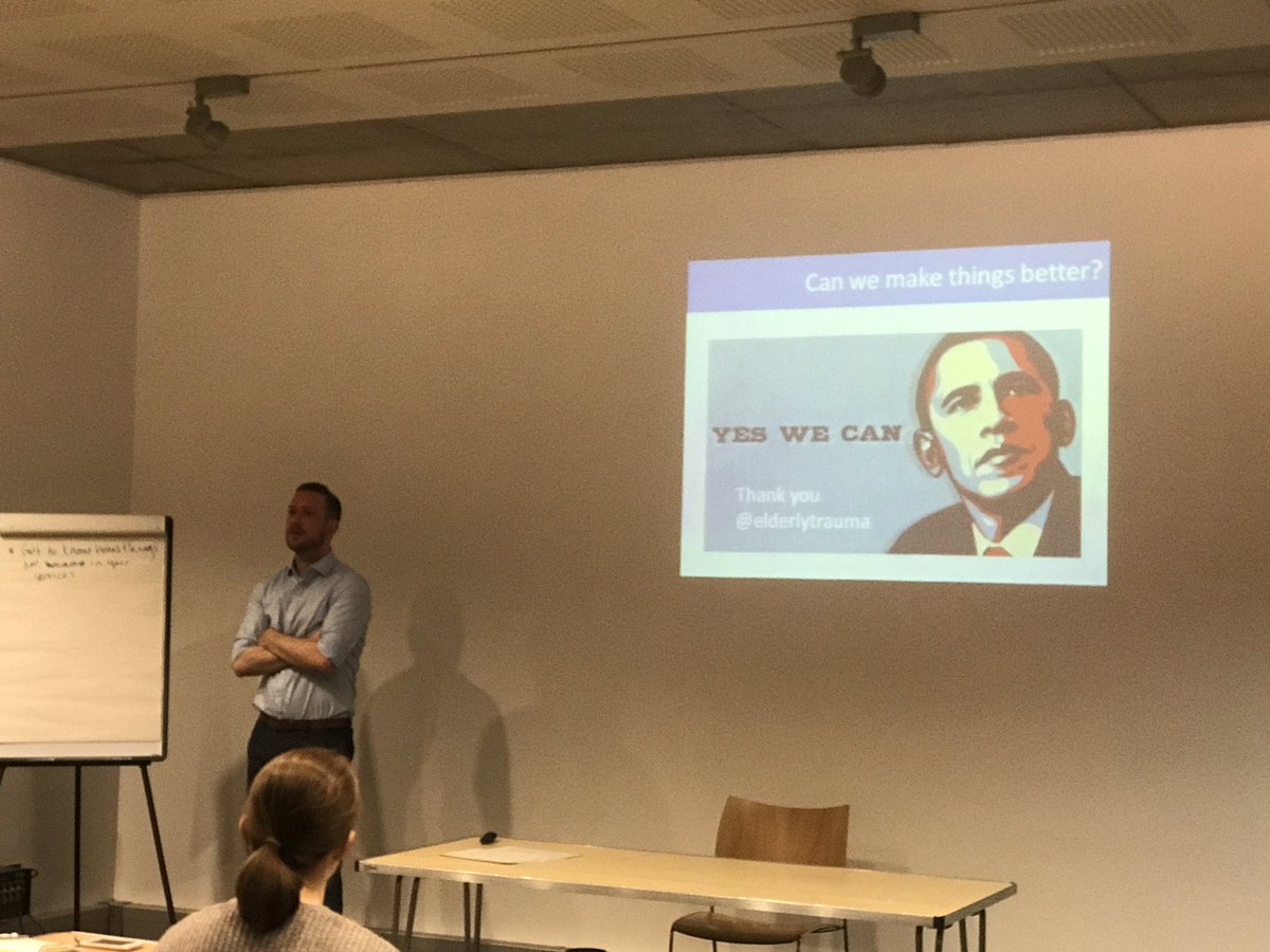 katemsendall's tweet photo. LAS Bitesize Bootcamp off to an awesome start with the fabulous @DrGeorgePeck talking about @elderlytrauma Can we make things better? YES WE CAN!!!! #fightingfrailty @Imperialpeople @ImperialNHS @GeriDocLondon https://t.co/cbA56aD5oz