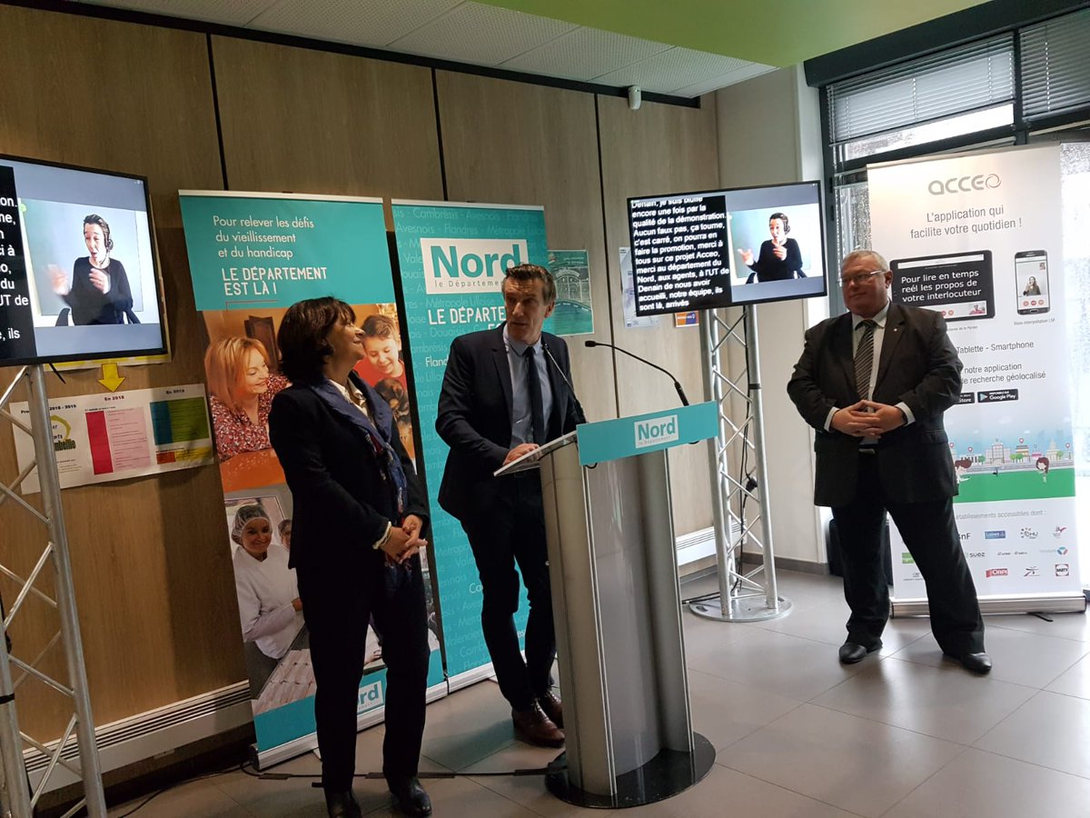 AcceoTadeo's tweet photo. [NOUVEAU] Le @departement59 est #accessible par téléphone et sur place aux personnes #sourdes ou #malentendantes avec Acceo!
Un lancement à @Ville_Denain en présence des élus @GeMannarino @BFicheux, l’association #Sourdmedia, @lavoixdunord et @fbleunord 
> https://t.co/L3W1auyVt2 https://t.co/zUIUjTUzIq