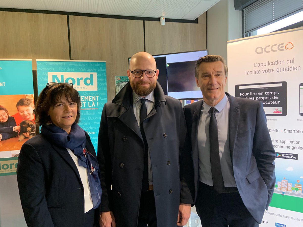 AcceoTadeo's tweet photo. [NOUVEAU] Le @departement59 est #accessible par téléphone et sur place aux personnes #sourdes ou #malentendantes avec Acceo!
Un lancement à @Ville_Denain en présence des élus @GeMannarino @BFicheux, l’association #Sourdmedia, @lavoixdunord et @fbleunord 
> https://t.co/L3W1auyVt2 https://t.co/zUIUjTUzIq