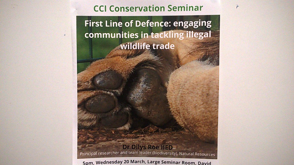 juliet_vickery's tweet photo. Inspiring talk by @dilysroe #WomenInConservation highlighting the importance of involving local communities in combatting IWT, for case studies https://t.co/VgIOpQlNTY https://t.co/9eugOt20Ti