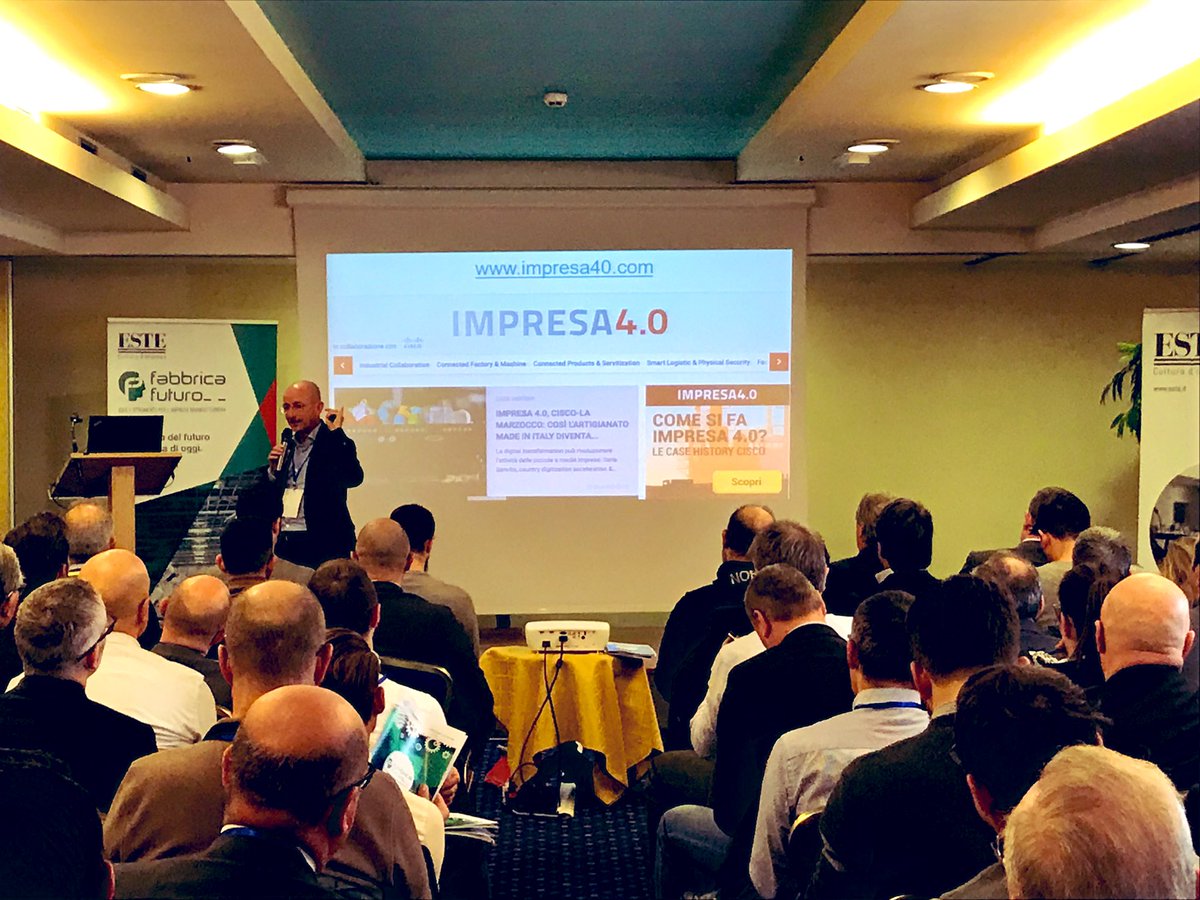 andreasica_'s tweet photo. Quale modo migliore per far capire come @CiscoItalia aiuta le Imprese Italiane ed il Paese ad #innovare, che quello di portare alcuni esempi del nostro #CustomerClub?! @Fluidotech @lamarzocco e molti altri spunti su https://t.co/tDMUhAaFx5.
#Digitaliani #impresa40 #Digital https://t.co/L1hmtJNXEh