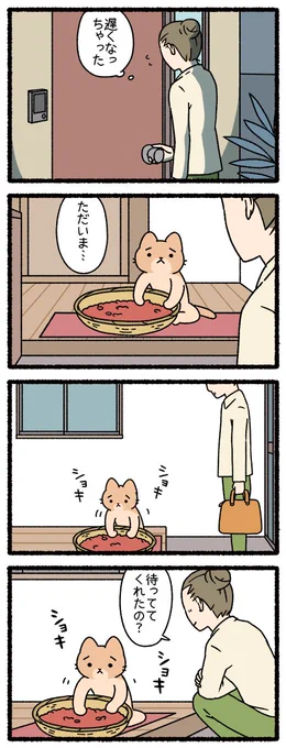 ねこようかい　あずきあらい３　#ねこようかい　 #四コマ 