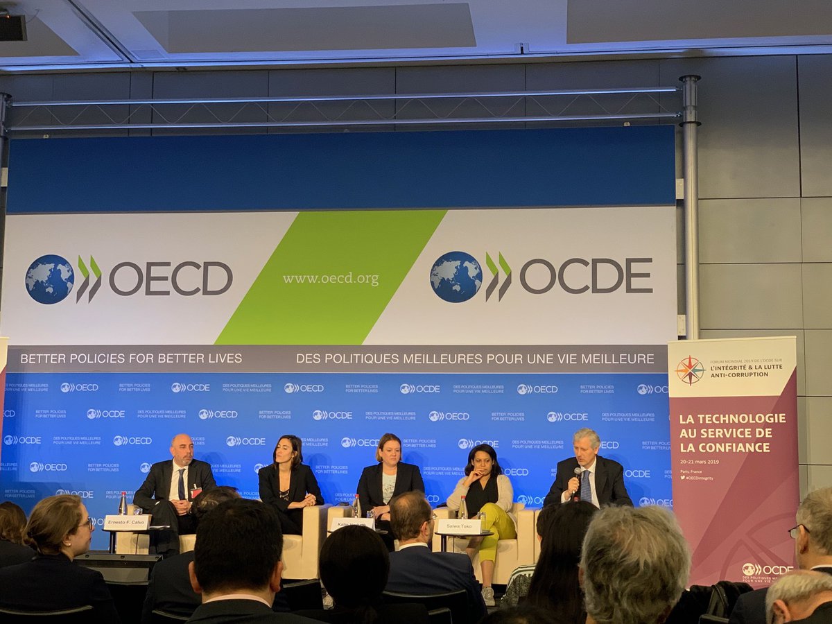 A panel of experts from ⁦@OECD⁩ , government, academia and the private sector discussing #integrity in #socialmedia #politics and #elections . ⁦@PaulaForteza⁩ ⁦@katieharbath⁩ ⁦@facebook⁩ #OECDintegrity
