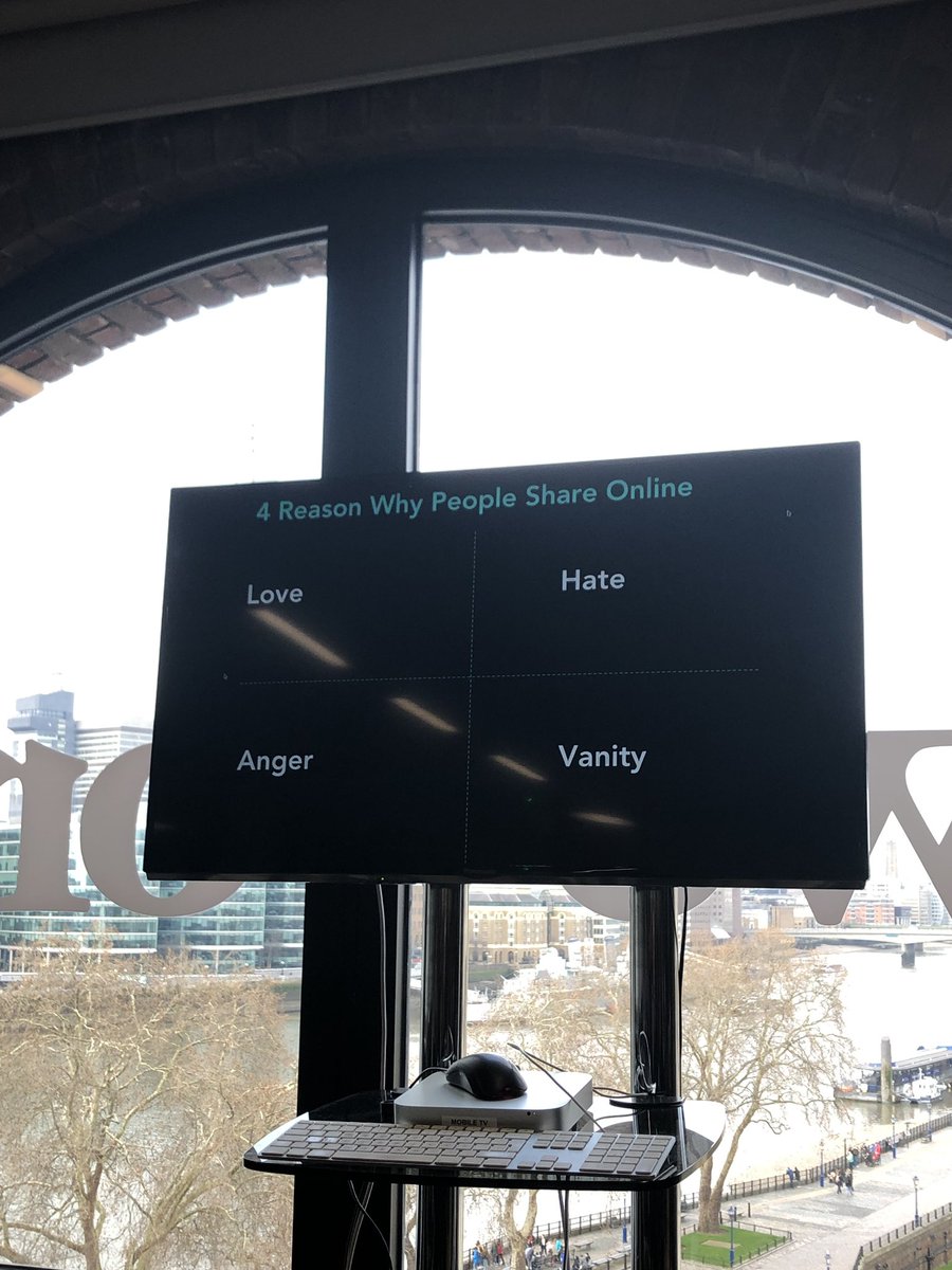 Stephfedo's tweet photo. 4 reasons why people share online - great insights from @dannydenhard @JustGiving #DLFcontent https://t.co/AJvSoPa2Tv