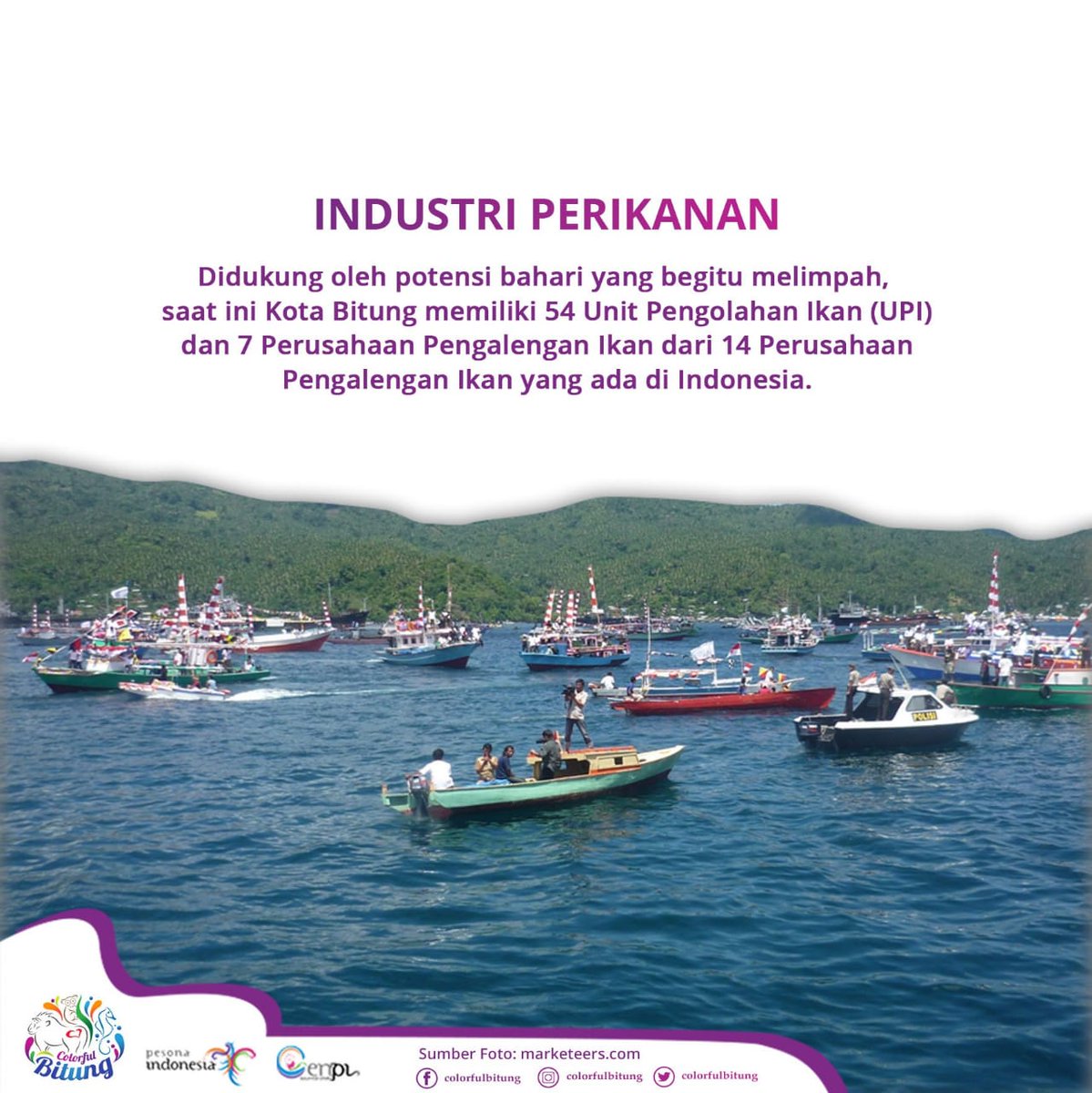 ColorfulBitung's tweet photo. Meskipun berfokus pada sektor pariwisata, pemerintah Kota Bitung tetap menjadikan industri sebagai pesona dalam Lima Pesona Bitung-Bahari-Berseri, lho!
#marijokabitung #colorfulbitung #pesonaindonesia #bitungbahariberserim #wonderfulindonesia #disparbitung #humaspemkotbitung https://t.co/6d5PDgbdPC