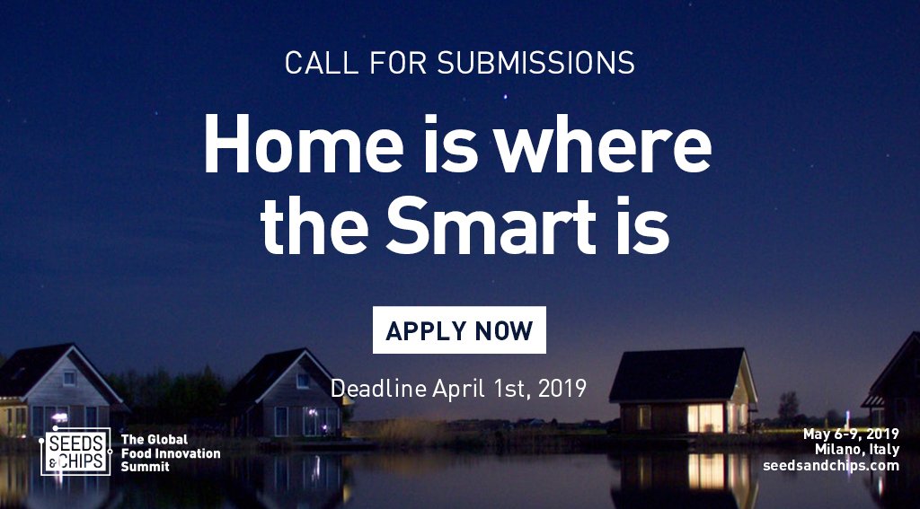 SEEDSandCHIPS's tweet photo. Do you have a solution that can improve domestic life? This is your chance to have it featured in the #NextGenHome experience at this year’s #SaC19 ! Hurry up, Apply now! https://t.co/VrM86VGinA  #SmartHome #FoodInnovation #FoodTech #SmartKitchen https://t.co/Xr0ymX1udQ
