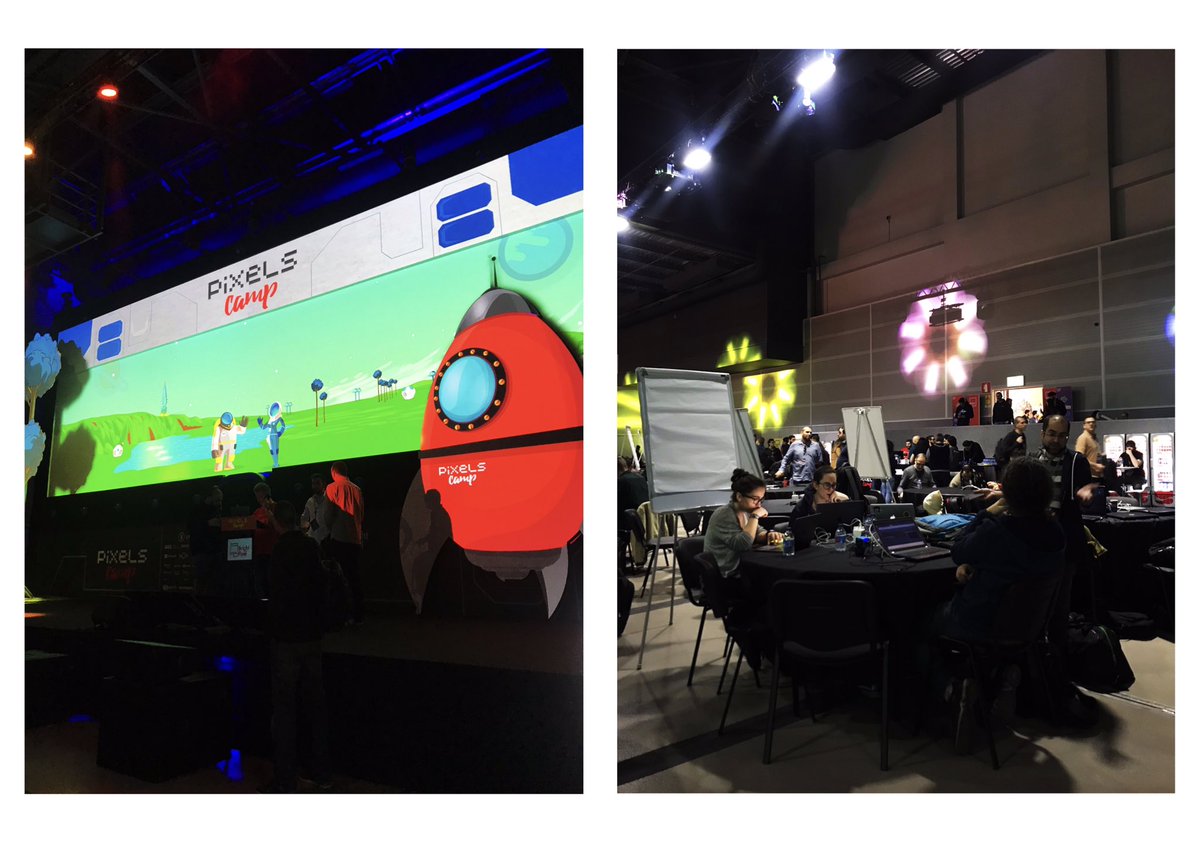 VenancioRebeca's tweet photo. A @PTMicrosoft já está no @pixelscamp prontíssima para três dias de código e #geeknesslevel100 👾 E sim, aquilo é um mesa cheia de #girlsintech 💪🏼 #pixelscamp #microsoftpt https://t.co/SiGC15GoIa